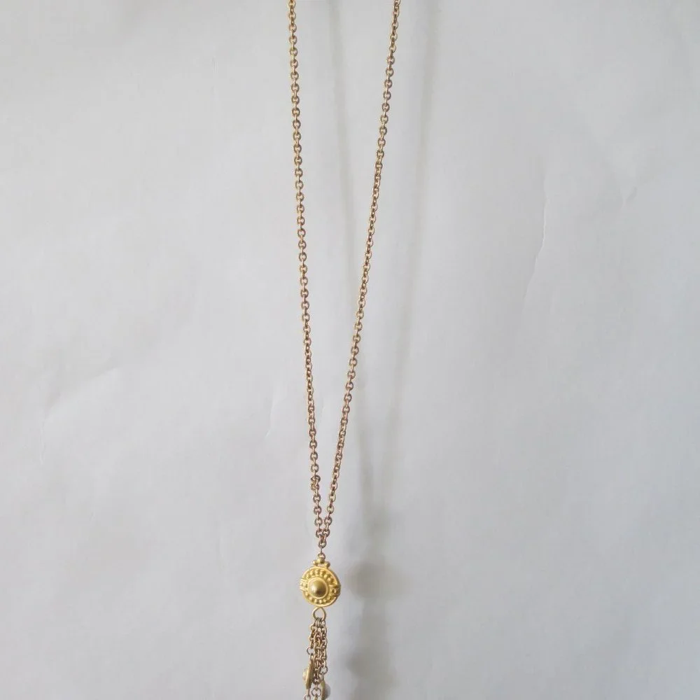 VINTAGE MATTE GOLDTONE NECKLACE - Picture 4 of 4